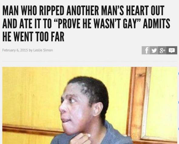 funniest fragile masculinity memes - Man Who Ripped Another Man'S Heart Out And Ate It To Prove He Wasn'T Gay Admits He Went Too Far by Leslie Simon fy 8 7