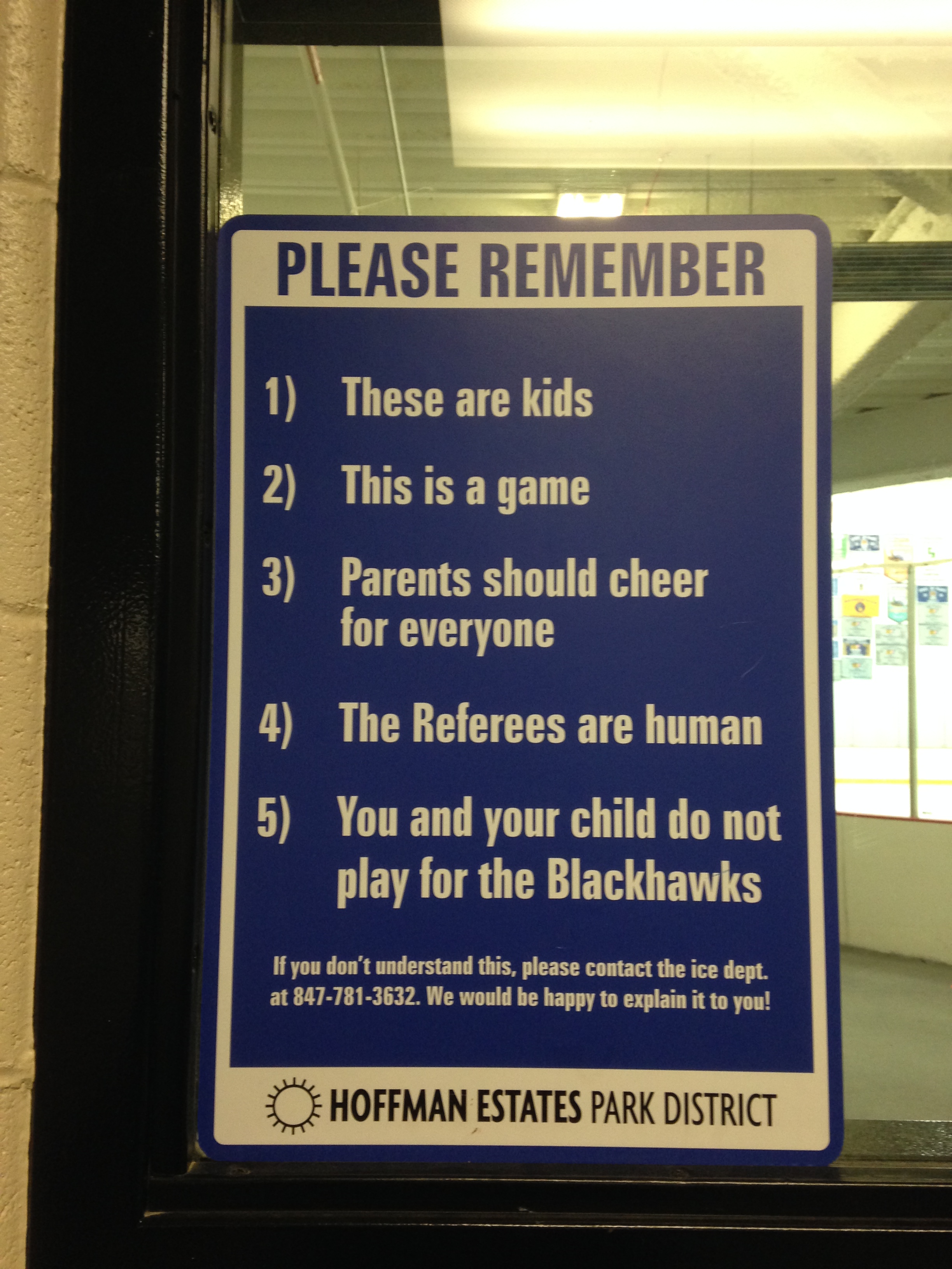 Sign at local ice rink