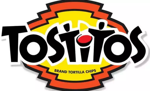 The Tostitos logo encourages sharing. Yup, that's right, the second and third Ts are enjoying the chips themselves.