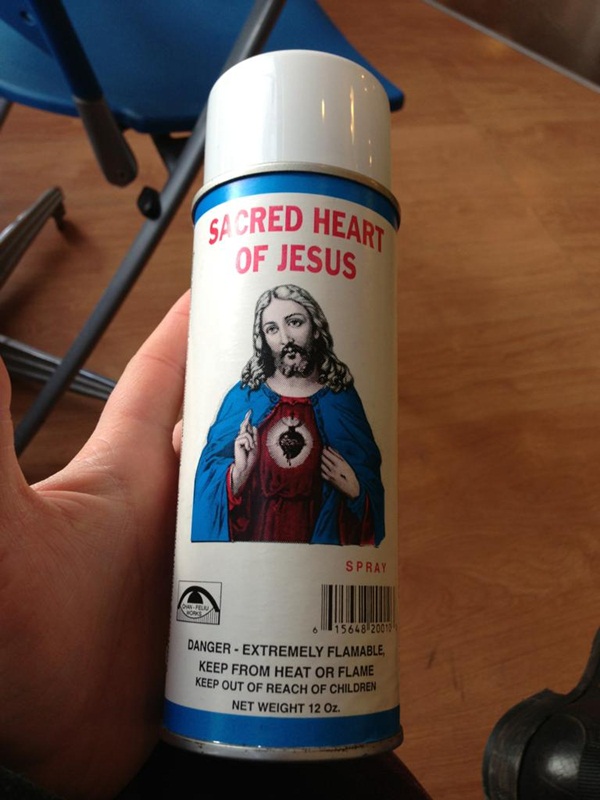 funny instructions spray - Gacred Heart Of Jesus Spray 6 15648 2009 Danger Extremely Flamable Keep From Heat Or Flame Keep Out Of Reach Of Children Net Weight 12 Oz.