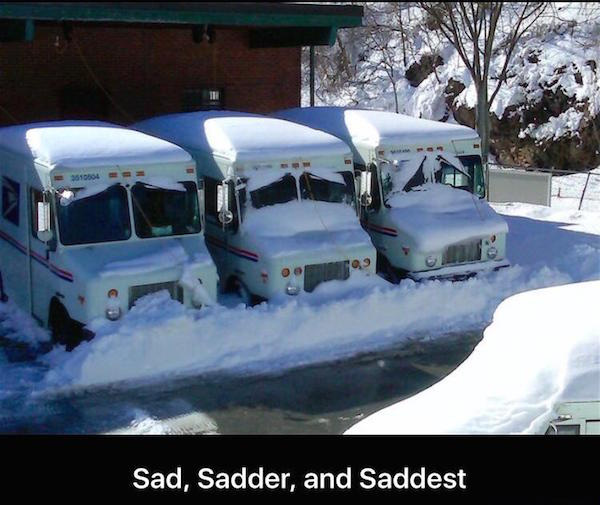 funny post office memes - Sad, Sadder, and Saddest