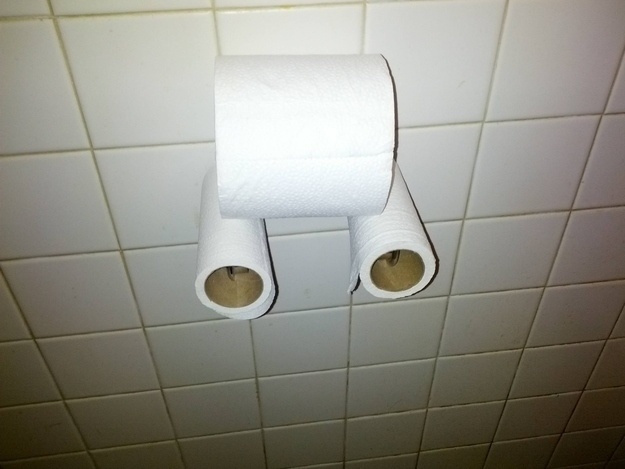 Never again will you have to put the toilet paper roll back on the roll.