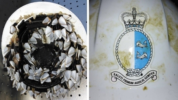 A Canadian Coast Guard hat was found washed ashore on beach in Tramore, Ireland.