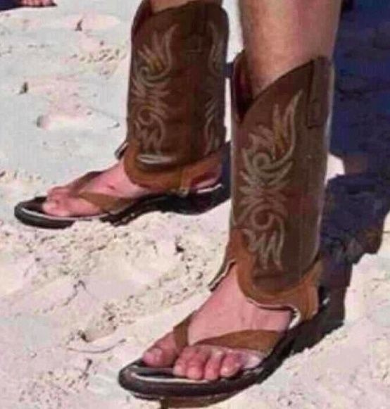 Flip flops for cowboys.