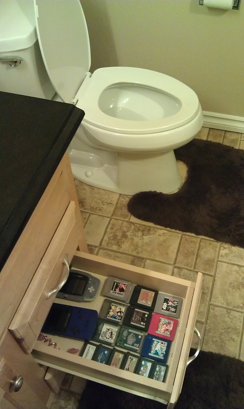bathroom gaming setup
