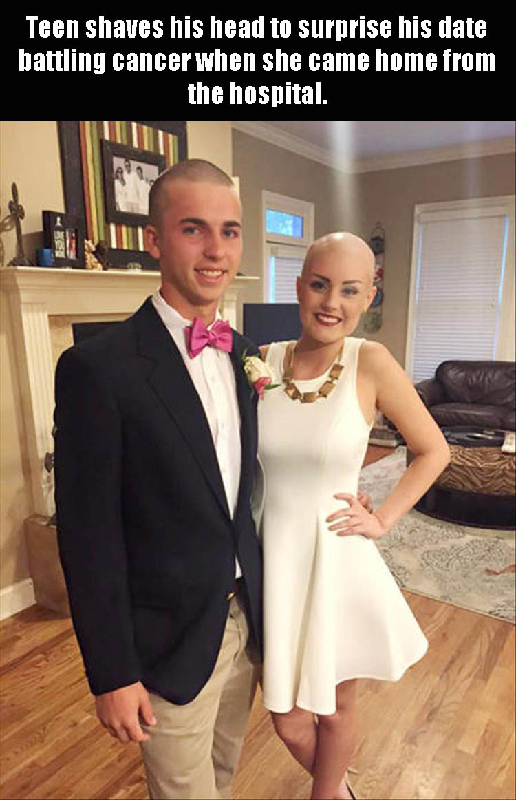 homecoming dates matching - Teen shaves his head to surprise his date battling cancer when she came home from the hospital.