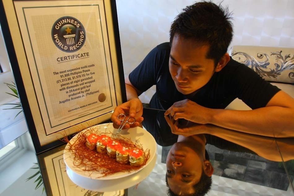 This dinner option is so pricey, it has been recognized by Guinness as the most expensive sushi dish ever. Chef Angelito Araneta Jr. did not spare expenses with his plate which included; wild safron, rice, Norwegian pink salmon, foie gras, and crab. Araneta placed pearls and diamonds on top of the sushi which is wrapped in gold paper.