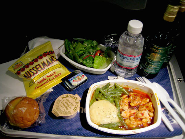 When pilots eat on the plane, they are served two separate meals and they are not allowed to share. This is so that if one get’s food poisoning, the other can still fly.