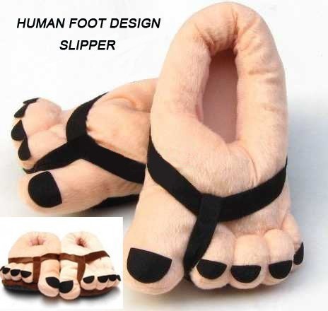 Funny big feet slippers.