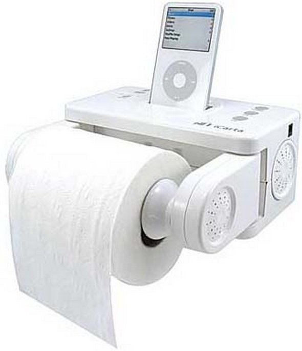 A toilet paper/iPod holder so you can listen to some tunes while doing the #1 or #2.