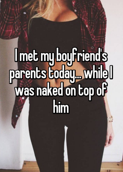 shoulder - I met my boyfriend's parents today. While was naked on top of him