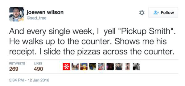 A pizzeria employee rants on Twitter about a customer who handles his pie all wrong