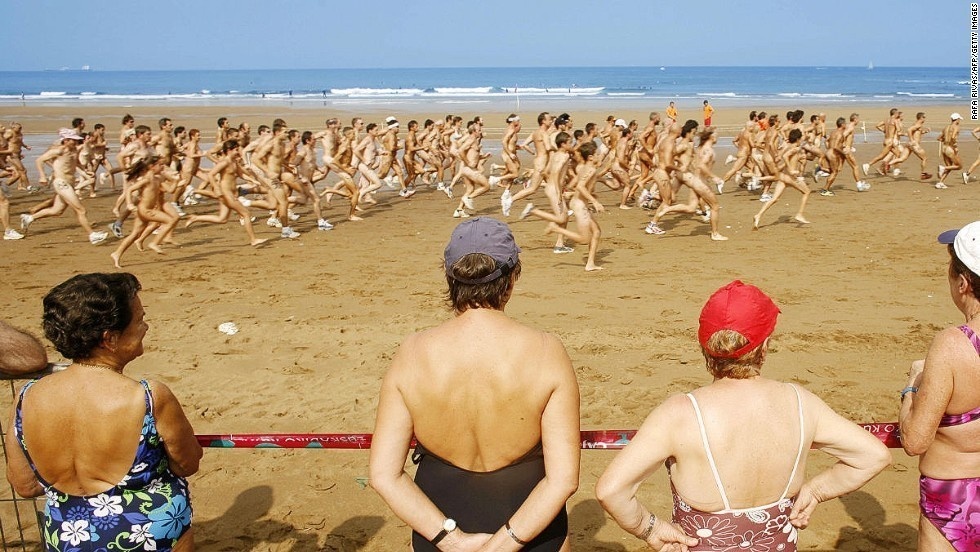 Be bold and rip off your clothes to participate in the Sopelana Nude Race.
