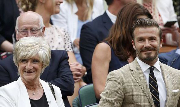 David Beckham and his mum, Sandra Georgina West