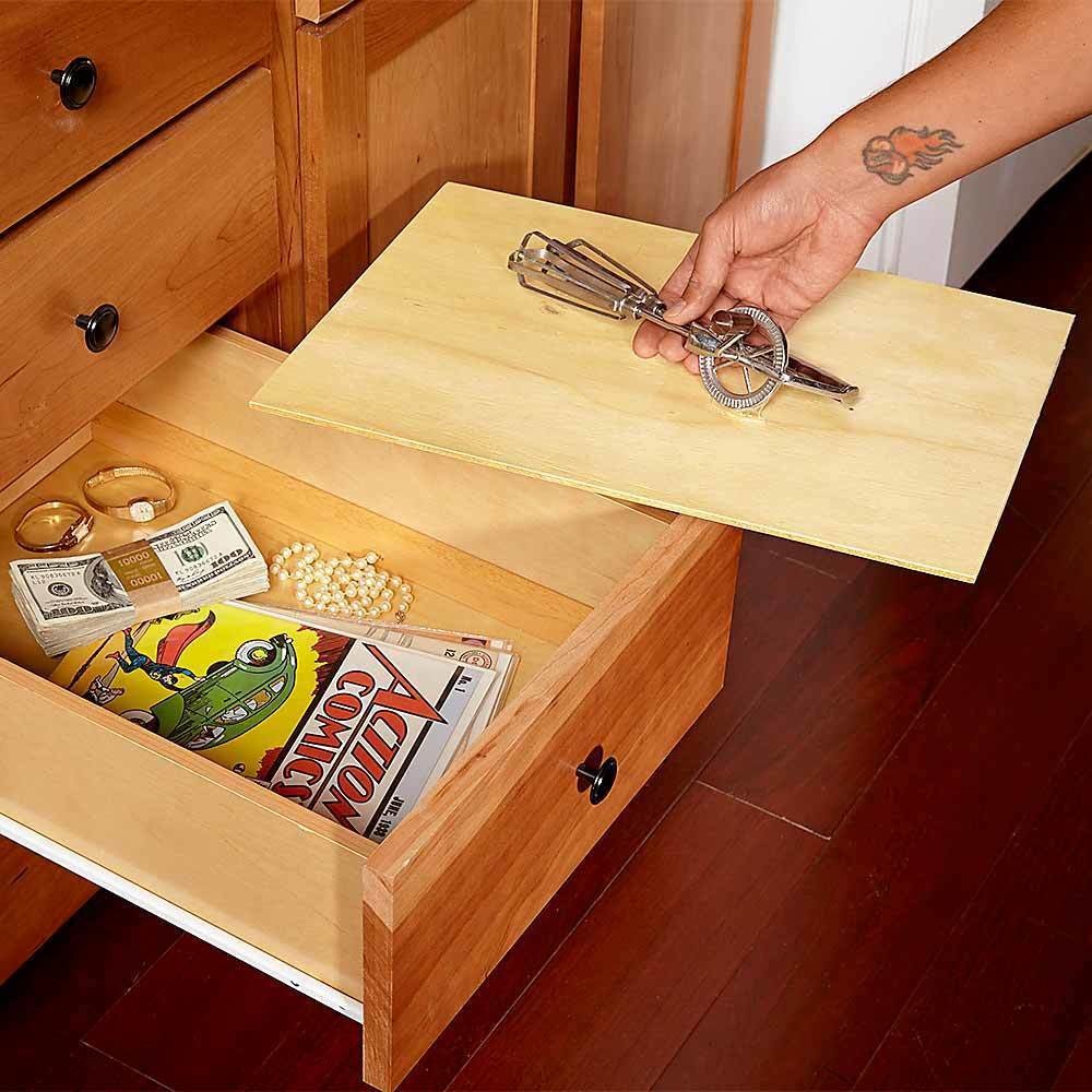 false bottom drawer