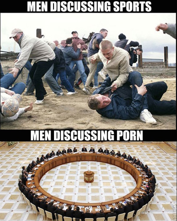 men discussing sports vs porn - Men Discussing Sports Men Discussing Porn Roflbot