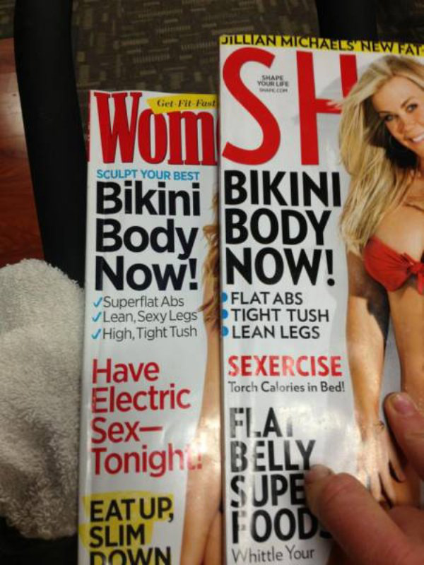 plagiarized magazine covers - Jillian Michaels New Fat Shape Voule Get Fit Fast WomSN Sculpt Your Best Bikini Bikini Body Body Now! Now! Superflat Abs Lean, Sexy Legs High, Tight Tush Flat Abs Tight Tush Lean Legs Sexercise Torch Calories in Bed! Flai Hav