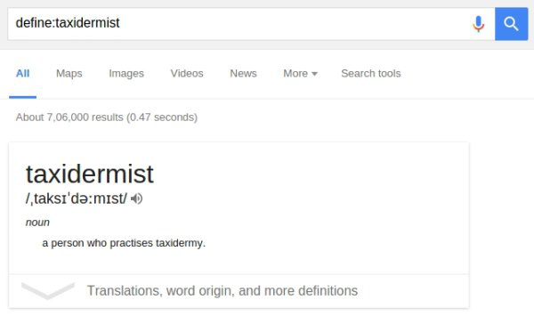 web page - define taxidermist All Maps Images Videos News More Search tools About 7,06,000 results 0.47 seconds taxidermist 1,taksi'dmist6 noun a person who practises taxidermy. Translations, word origin, and more definitions