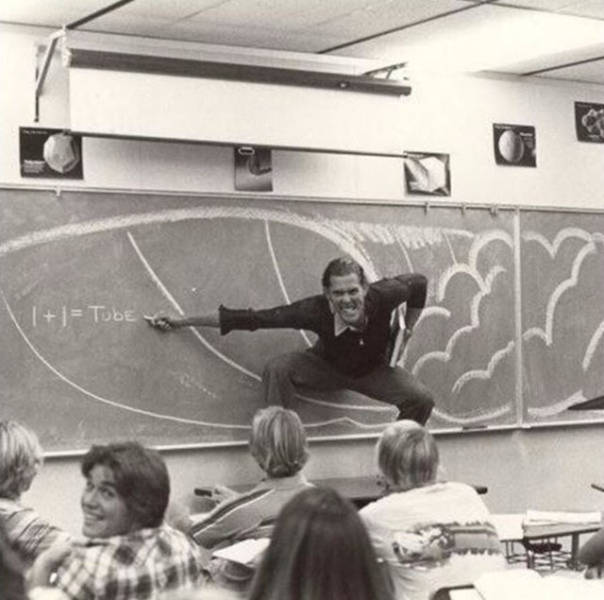 cool pic california teacher teaching the physics of surfing 1970 - 1 Tube