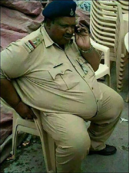 fat indian policeman