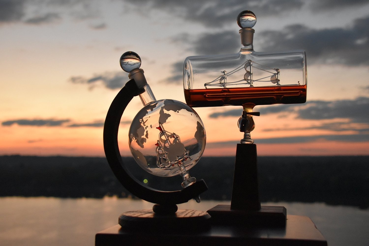 Gift one of these travel-themed bourbon decanters to a loved one. Handcrafted in Kentucky, these pieces are timeless and useful, and can be used to house things like mouthwash for those who don't do liquor.