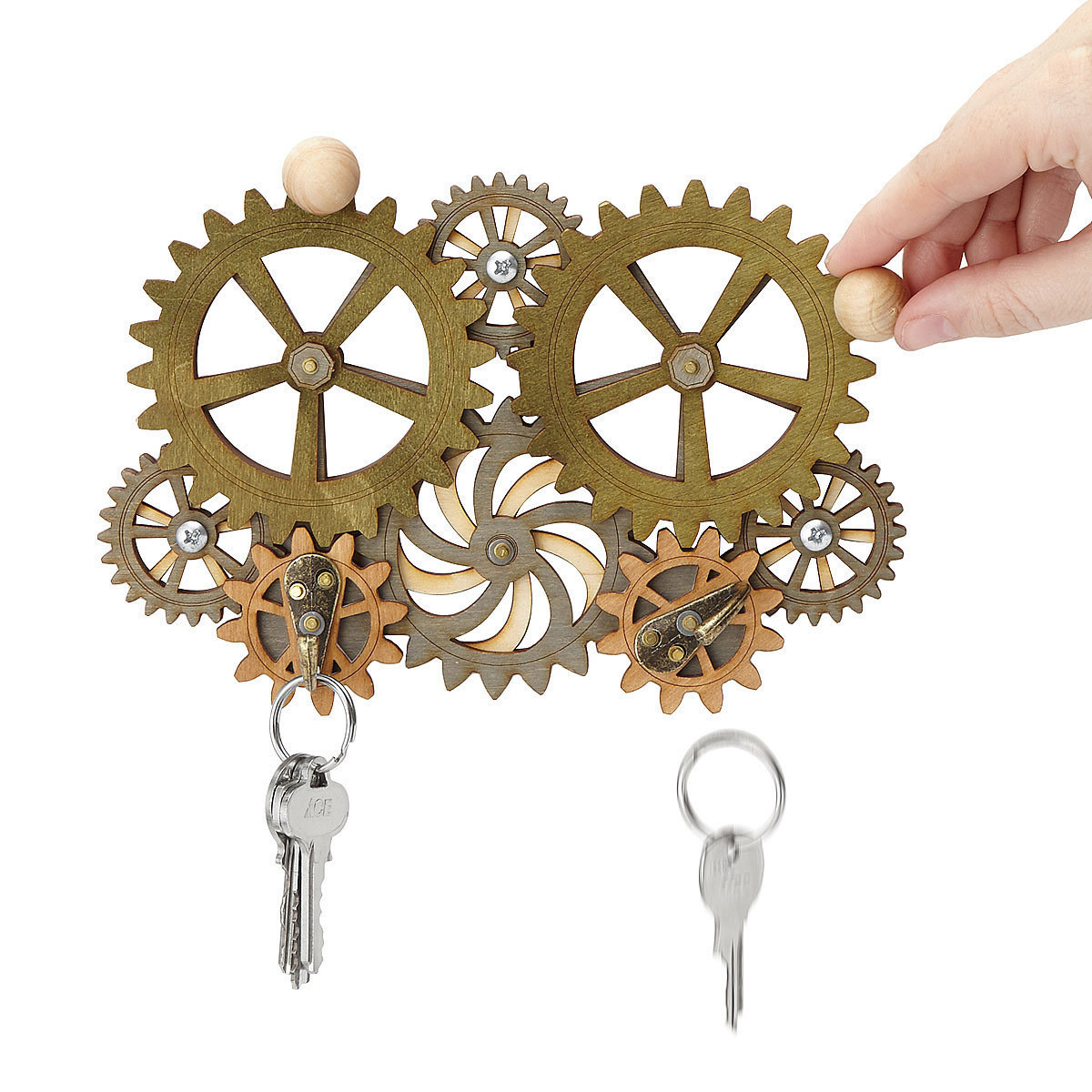 The Kinetic Gear Key Holder is perfect for anyone who likes a little bit of steampunk in their lives. Even if you're not a steampunk-type, you can't deny how neat this design is.