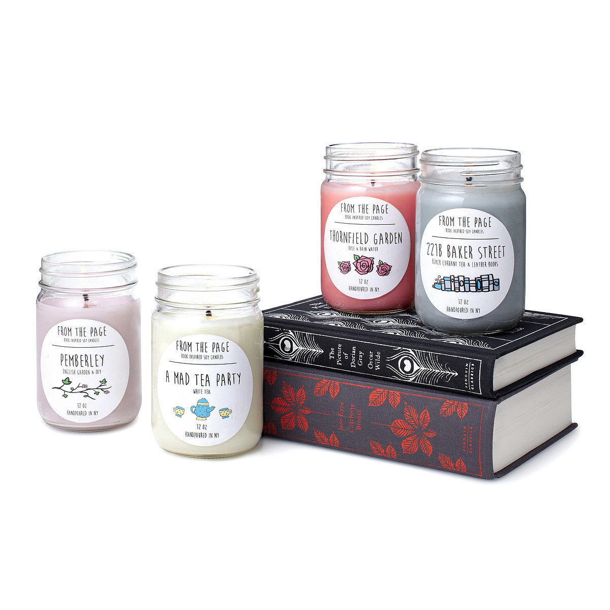 Those who love literary classics will appreciate these hand-poured soy candles from Valley Stream, New York. See the scents for each selection below!