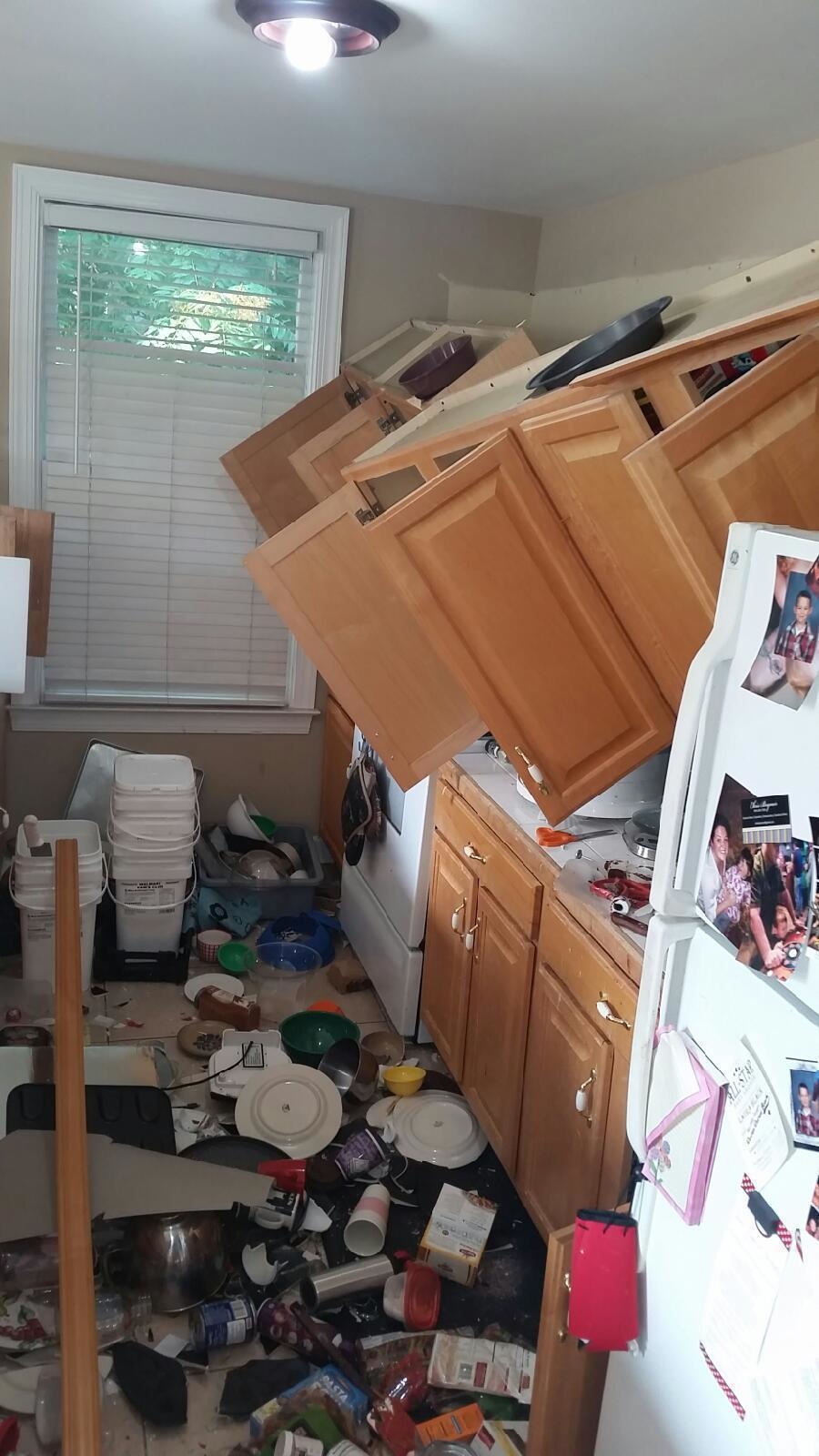 kitchen cabinets falling down