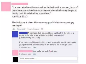 comebacks for transphobic comments - "If a man also lie with mankind, as he lieth with a woman, both of them have committed an abomination they shall surely be put to death; their blood shall be upon them." Leviticus The Scripture is clear. How can any go