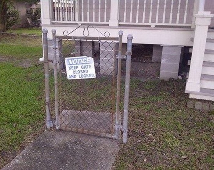 gate with no fence - Notice Keep Gate Closed And Locked