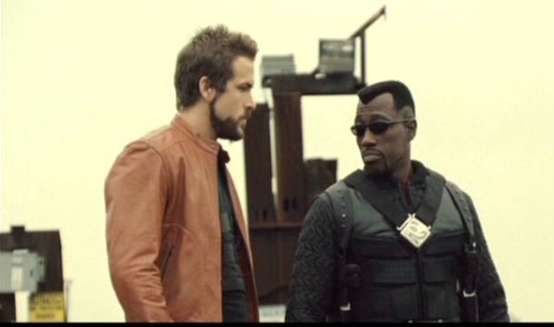 Blade: Trinity: During the scene where Blade is being told about how Dracula is being revived by the vampires, Hannibal King (Ryan Reynolds) shows Blade a copy of the comic book The Tomb of Dracula. This is the comic where the character Blade was originally introduced.