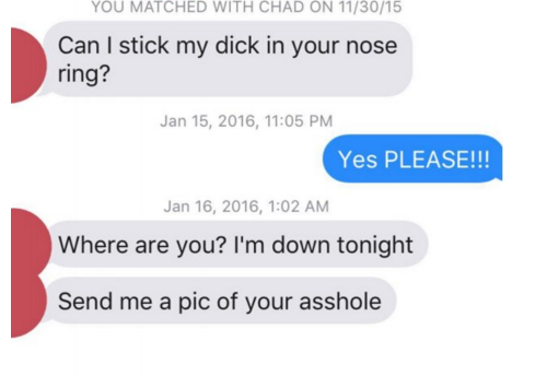 12 WTF Tinder Messages That'd Make You Unmatch In A Heartbeat