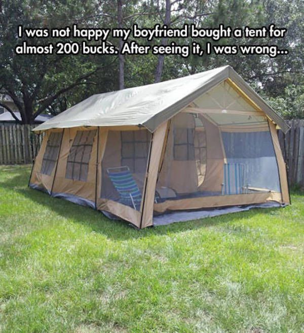 nice tents - I was not happy my boyfriend bought a tent for almost 200 bucks. After seeing it, I was wrong...