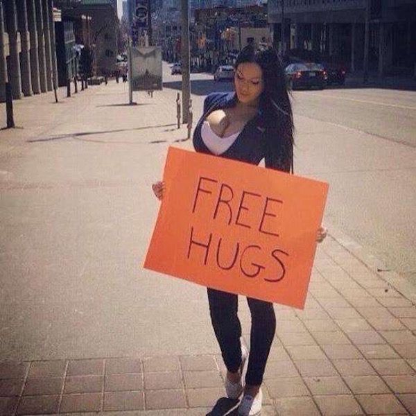 hugs on breasts - Free Hugs