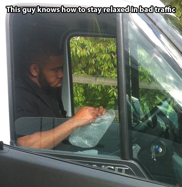 bad traffic meme - This guy knows how to stay relaxedin bad traffic