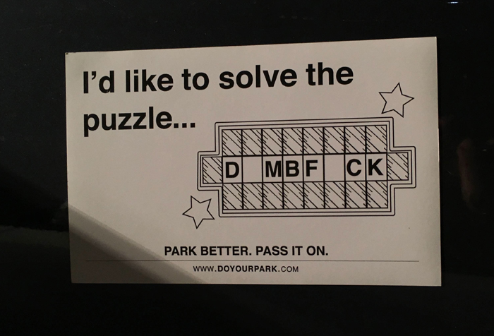 please close the door sign - I'd to solve the puzzle... Nd Mbf Ckn Park Better. Pass It On.