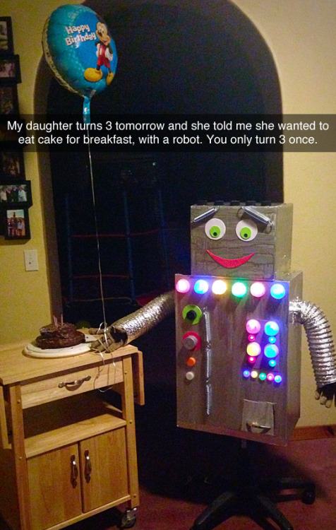 lighting - My daughter turns 3 tomorrow and she told me she wanted to eat cake for breakfast, with a robot. You only turn 3 once.