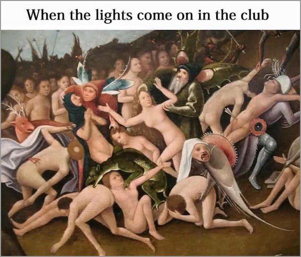 painting - When the lights come on in the club