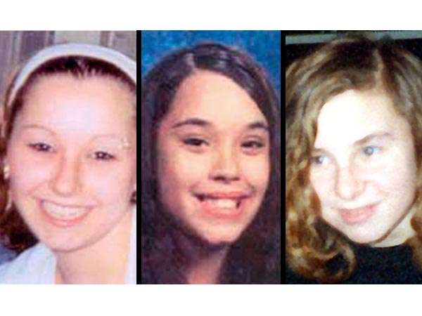 Amanda Berry, Gina DeJesus and Michelle Knight, Cleveland – 10 years and 9 months. Michelle was the first of three to be kidnapped by Ariel Castro in 2002. She was 21-years-old at the time of her kidnapping. Eight months later, Castro kidnapped Amanda Berry the day before her 17th birthday, and a year after that he took Gina DeJesus. She was 14.

Michelle Knight was taken on the day she was scheduled to appear in court for a custody case involving her son Joey. She was tricked into following Castro home under the false promise of puppies. The police spent limited resources on finding her because of her age.

At Castro’s house, Michelle was chained by her arms, feet and neck, and was only fed on the third day after her kidnapping. She was repeatedly beaten and violently raped by Castro. He impregnated her at least five times over the course of ten years, but induced miscarriages by beating and starving her.

After she was joined by Amanda Berry, the two women were chained to each other. He also impregnated Berry, who delivered the child whilst in captivity. Knight helped deliver the baby.

Another year later, the two women were joined by Gina DeJesus, a 14-year-old girl. Her abduction was not witnessed, so there was no AMBER alert issued.

On the day of the escape, in April 2013, it was Berry who made contact with the neigbors, after Castro failed to lock the home’s big inside door. The exterior storm door was bolted, but Berry screamed when she saw a neighbor through the screen door. They kicked a hole in the screen door, and Berry and her 6-year-old daughter escaped. Berry called 911 from a neighbors house and reportedly said “Help me. I’m Amanda Berry. I was kidnapped and I’ve been missing for 10 years. And I’m here. I’m free now.”

Castro was placed under arrest that day, and he was charged with kidnapping, rape, aggravated murder, attempted murder and assault. He was sentenced to over 1000 years in prison, but a month into his sentence, guards found him hanged in his cell.