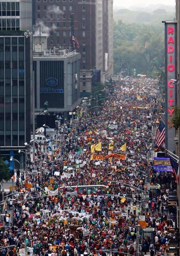 This is what 300,000 people marching for climate change in New York City looks like.