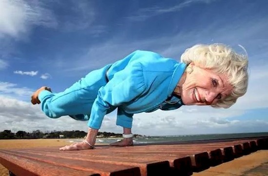 old woman yoga