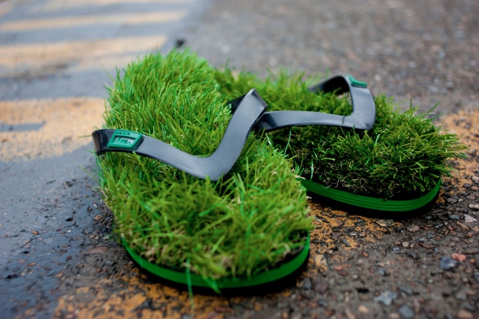 Grass flip flops so you can feel like you're walking on grass wherever you go.