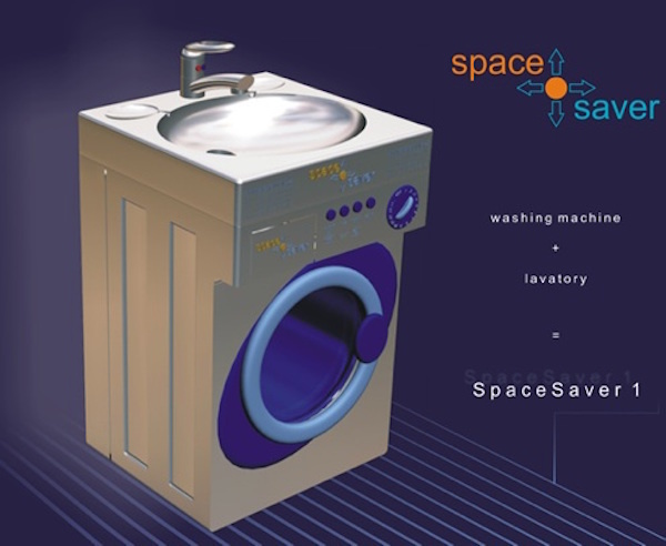 The space saver - lets you drink water and wash your clothes at the same time.