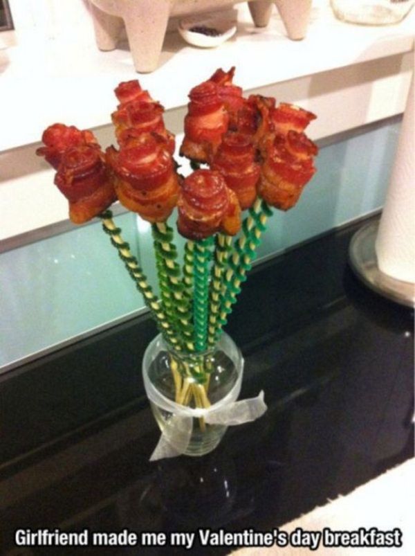 valentines bacon - Girlfriend made me my Valentine's day breakfast