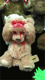 wtf scary teddy bear gif