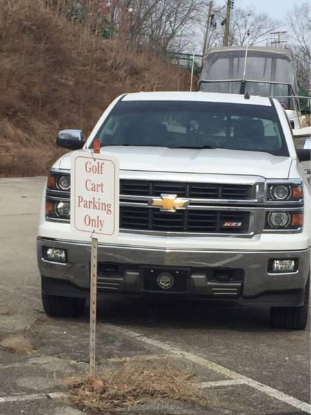 bumper - Golf Cart Parking Only