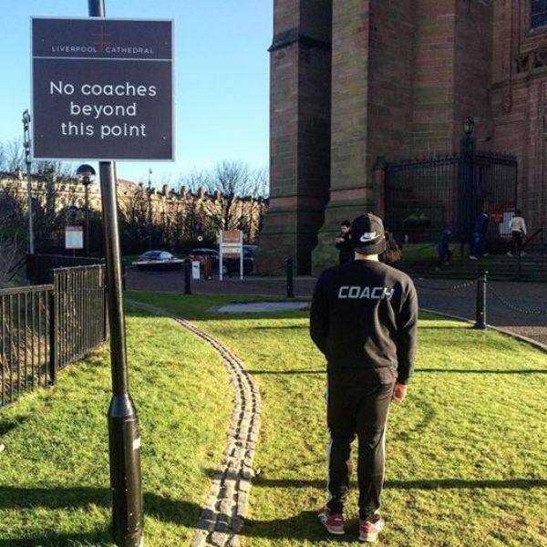 grass - Siverpool Cathedral No coaches beyond this point Coach