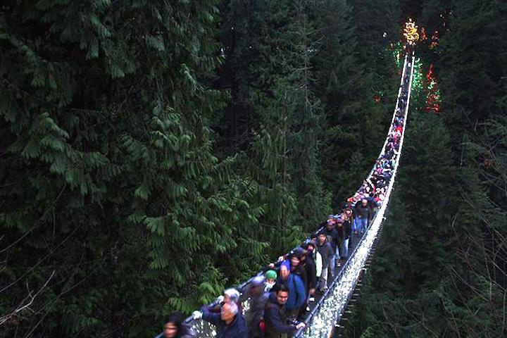 How walking across the Capilano Suspension Bridge really is.