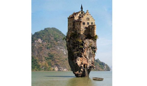 The Irish Mountain Castle.
This popular classic is really a German castle photoshopped over a rocky island in Thailand.