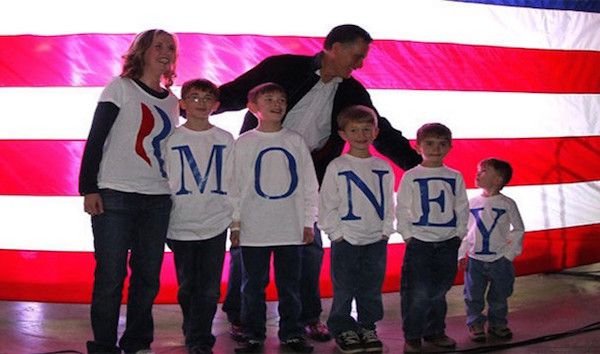 R-Money.
We’d love to know that Romney has a sweet nickname like that, but the shirts in this photo were rearranged after the picture was taken in the proper order.